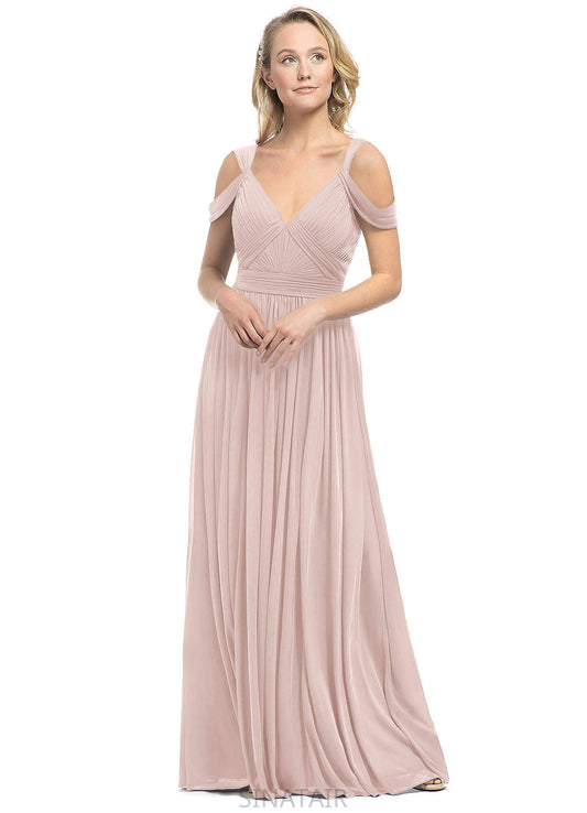 Miriam Floor Length Natural Waist V-Neck Sleeveless A-Line/Princess Bridesmaid Dresses