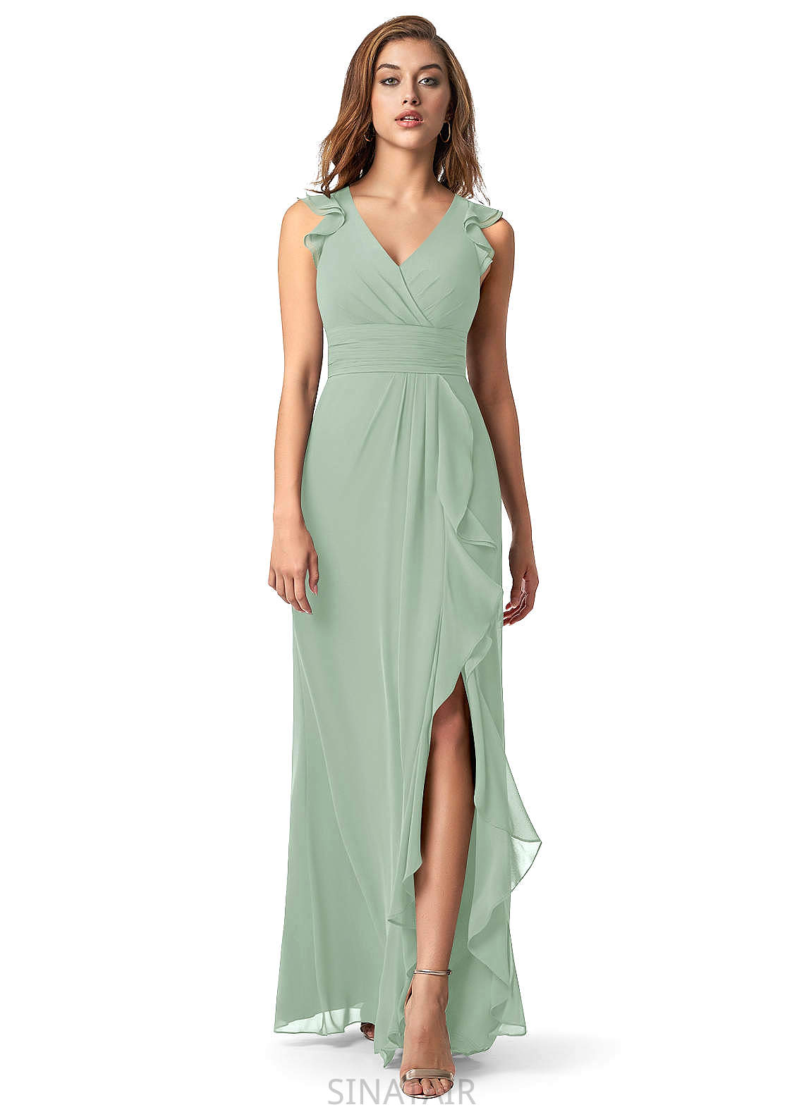 Avery Natural Waist One Shoulder Sleeveless A-Line/Princess Floor Length Bridesmaid Dresses