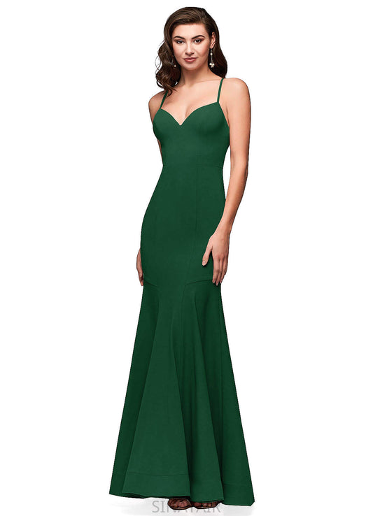 Alivia Natural Waist Sleeveless A-Line/Princess Floor Length Spaghetti Staps Bridesmaid Dresses