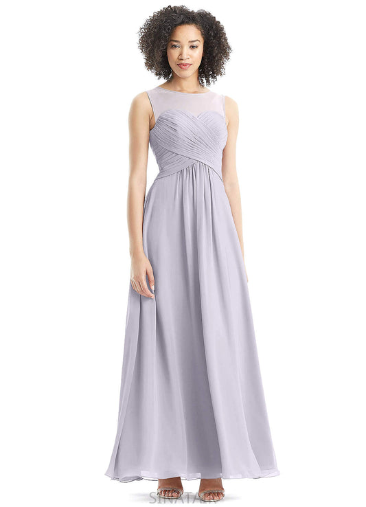 Judy Floor Length Short Sleeves Natural Waist A-Line/Princess Bridesmaid Dresses