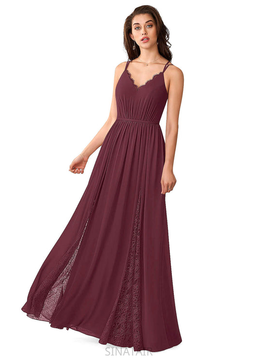 Tess Scoop Natural Waist Sleeveless A-Line/Princess Floor Length Bridesmaid Dresses