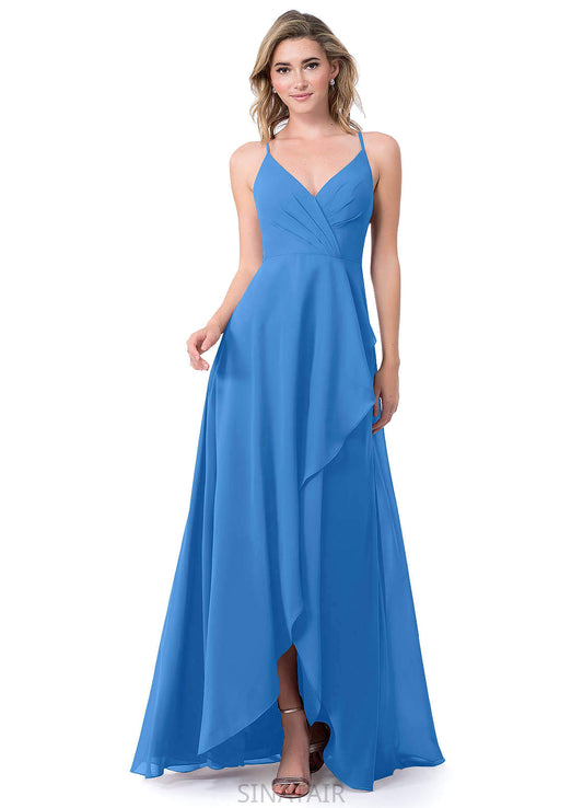 Nyla A-Line/Princess Scoop Natural Waist Floor Length Sleeveless Bridesmaid Dresses