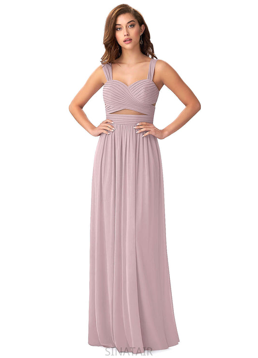 Minnie Natural Waist Spaghetti Staps A-Line/Princess Floor Length Sleeveless Bridesmaid Dresses