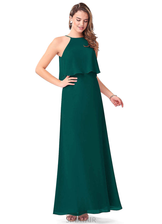 Esperanza A-Line/Princess Floor Length Natural Waist Sleeveless Spaghetti Staps Bridesmaid Dresses