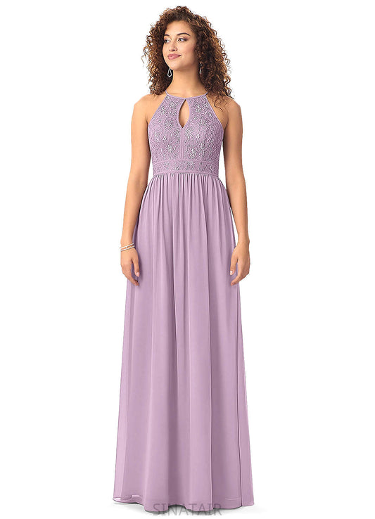 Shyann Floor Length Sleeveless Natural Waist Scoop A-Line/Princess Bridesmaid Dresses