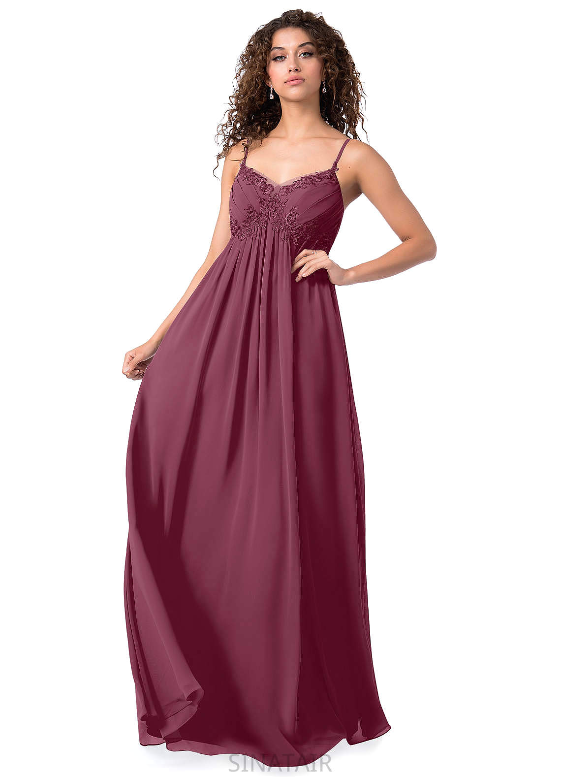 Fatima Floor Length Sleeveless Off The Shoulder Natural Waist A-Line/Princess Spaghetti Staps Bridesmaid Dresses