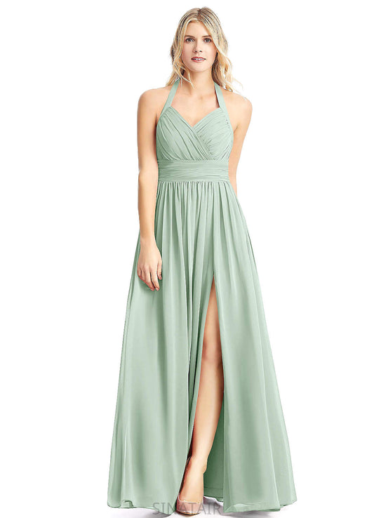 Jaiden A-Line/Princess Floor Length Sleeveless Natural Waist V-Neck Bridesmaid Dresses