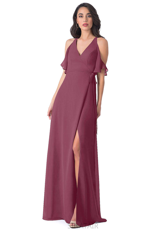 Eleanor Sleeveless Spaghetti Staps A-Line/Princess Natural Waist Tea Length Bridesmaid Dresses