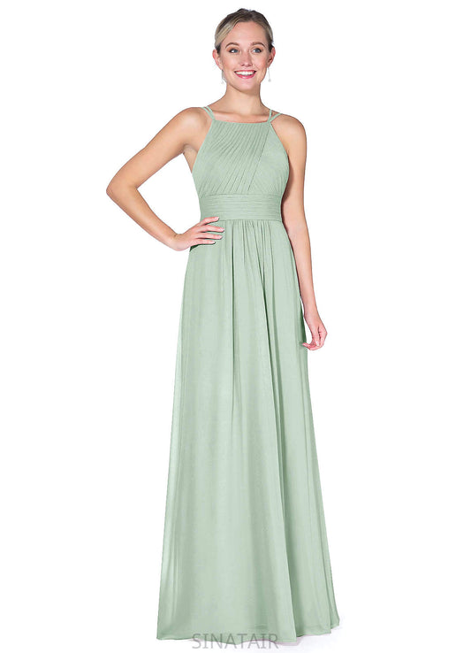 Livia Scoop Sleeveless Natural Waist Trumpet/Mermaid Floor Length Bridesmaid Dresses