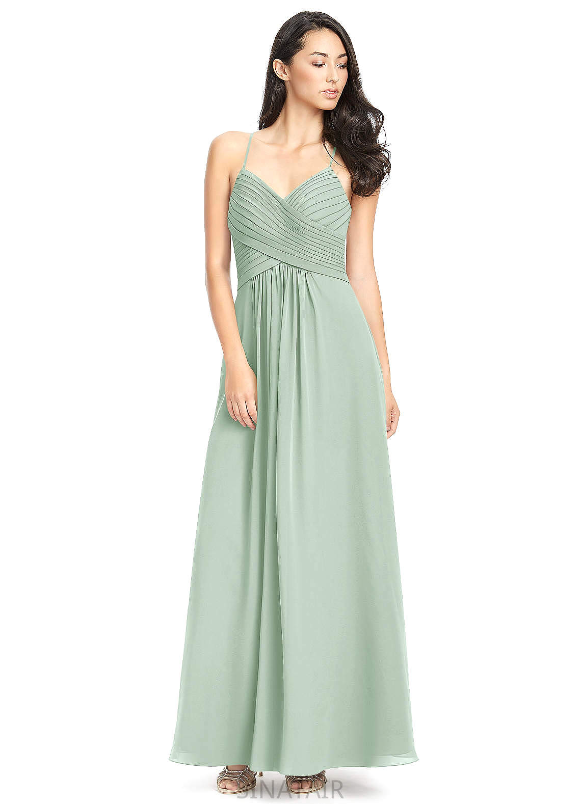 Lana Sleeveless Floor Length V-Neck Natural Waist A-Line/Princess Bridesmaid Dresses