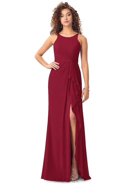 Nia A-Line/Princess Sleeveless V-Neck Floor Length Natural Waist Bridesmaid Dresses