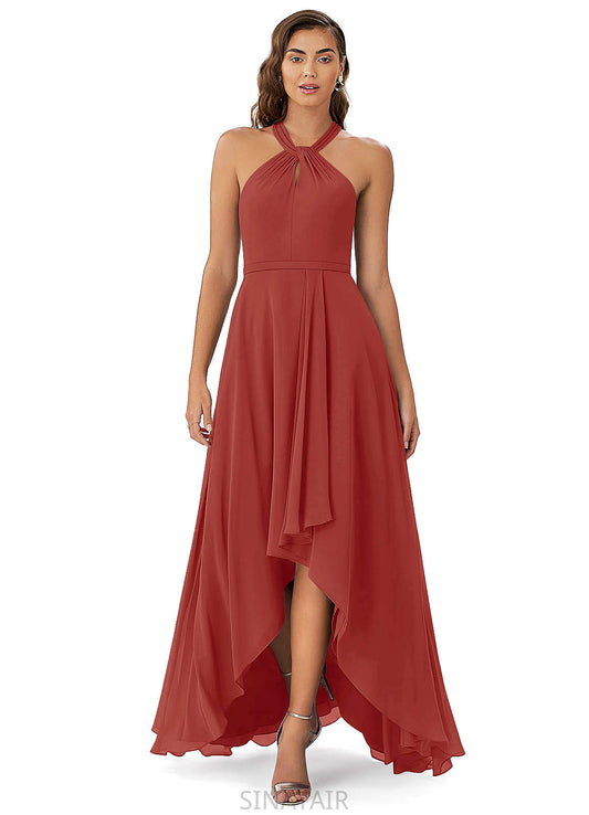 Margaret Natural Waist Satin Floor Length Sleeveless Sheath/Column V-Neck Bridesmaid Dresses