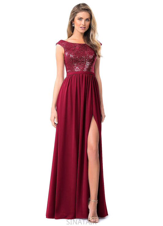 Jaylynn Floor Length Sleeveless Natural Waist Sheath/Column Spaghetti Staps Bridesmaid Dresses