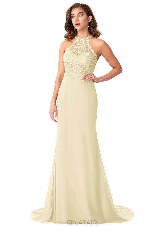 Mandy Sleeveless Straps Natural Waist A-Line/Princess Floor Length Bridesmaid Dresses