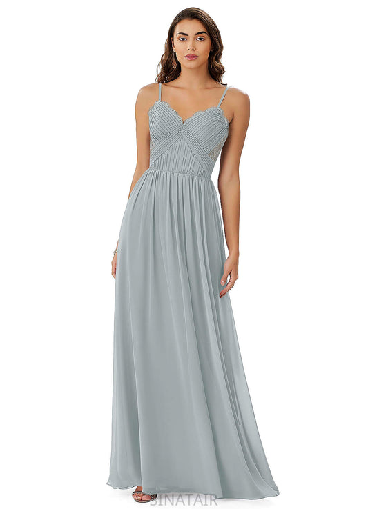 Rowan Floor Length V-Neck Sleeveless Natural Waist A-Line/Princess Bridesmaid Dresses