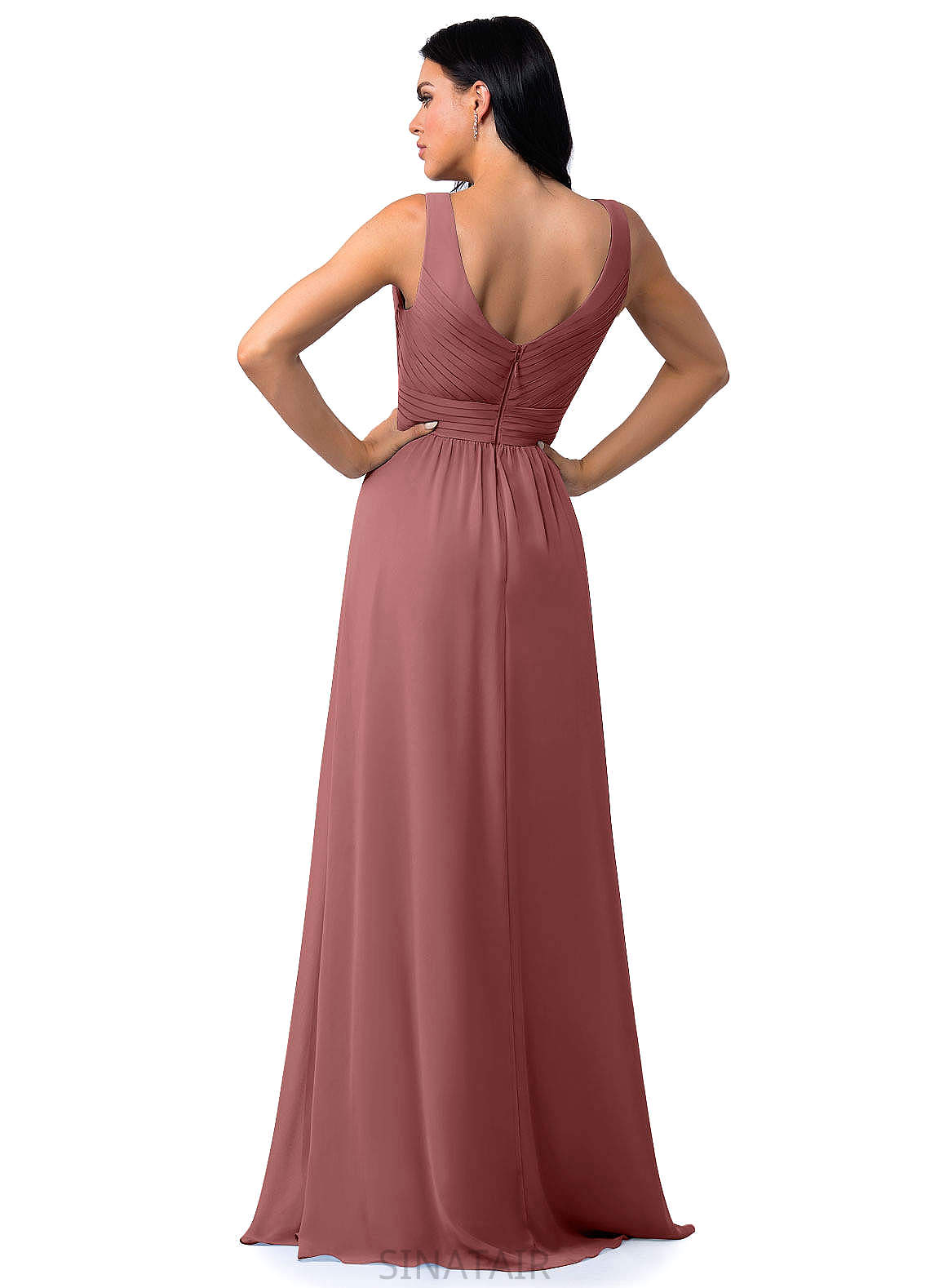 Zoey A-Line/Princess Natural Waist Spaghetti Staps Floor Length Off The Shoulder Sleeveless Bridesmaid Dresses