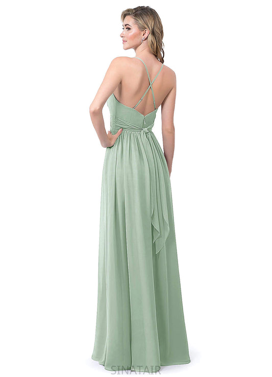 Heaven Natural Waist Sleeveless A-Line/Princess Scoop Floor Length Bridesmaid Dresses