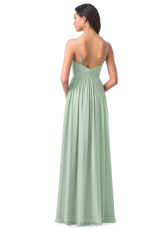 Bria Floor Length Natural Waist Scoop Sleeveless A-Line/Princess Bridesmaid Dresses