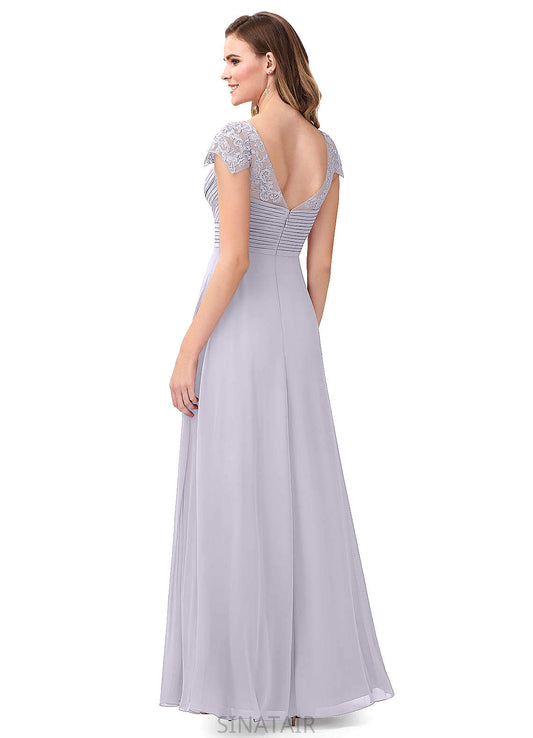 Kenya Natural Waist A-Line/Princess Sleeveless Floor Length Off The Shoulder Bridesmaid Dresses