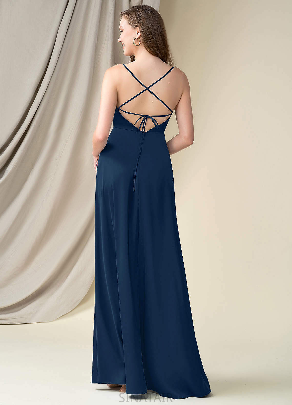 Dayanara Sleeveless A-Line/Princess Floor Length Spaghetti Staps Natural Waist Bridesmaid Dresses