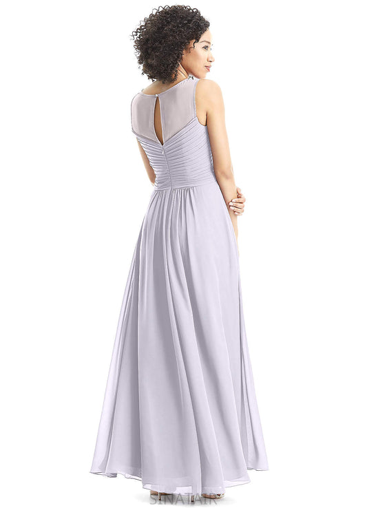 Judy Floor Length Short Sleeves Natural Waist A-Line/Princess Bridesmaid Dresses