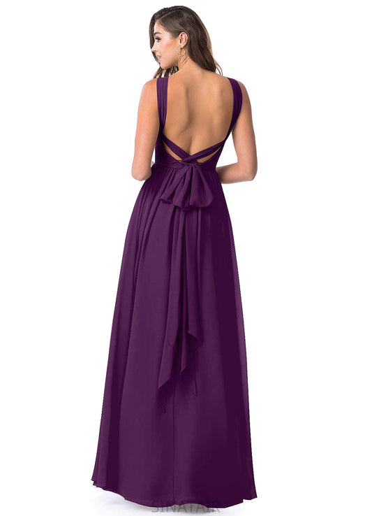 Julianne Sleeveless V-Neck A-Line/Princess Floor Length Natural Waist Bridesmaid Dresses