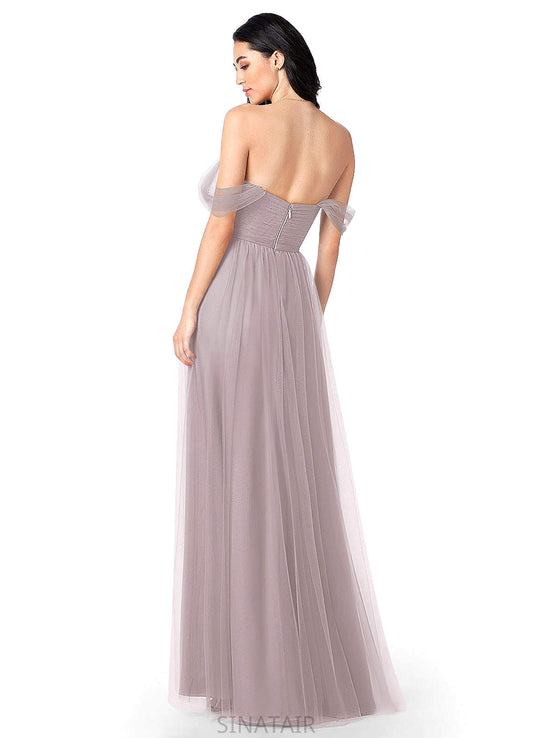 Gretchen Spaghetti Staps Sleeveless A-Line/Princess Natural Waist Floor Length Bridesmaid Dresses