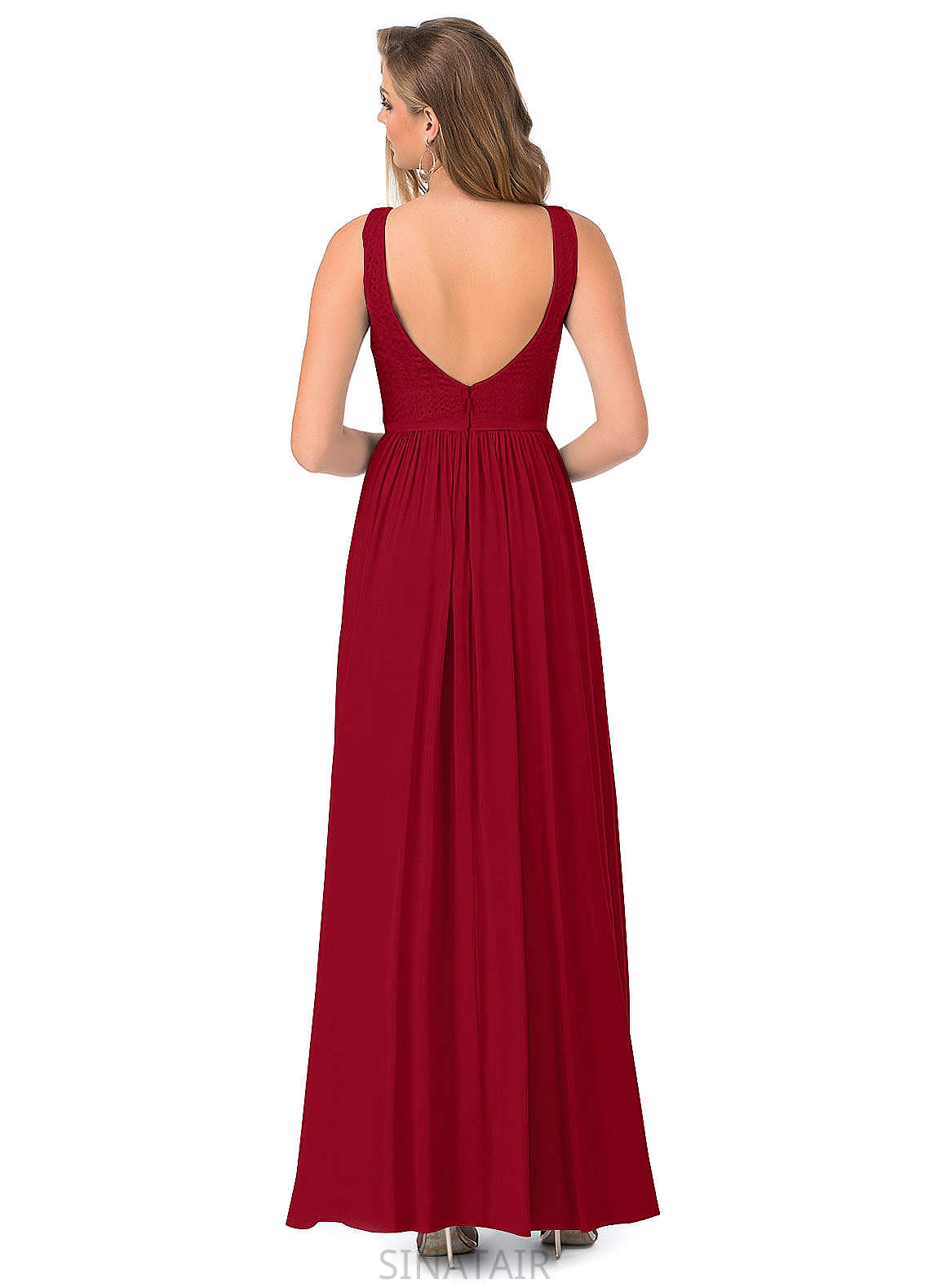 Allie Sleeveless Floor Length Natural Waist Halter A-Line/Princess Bridesmaid Dresses