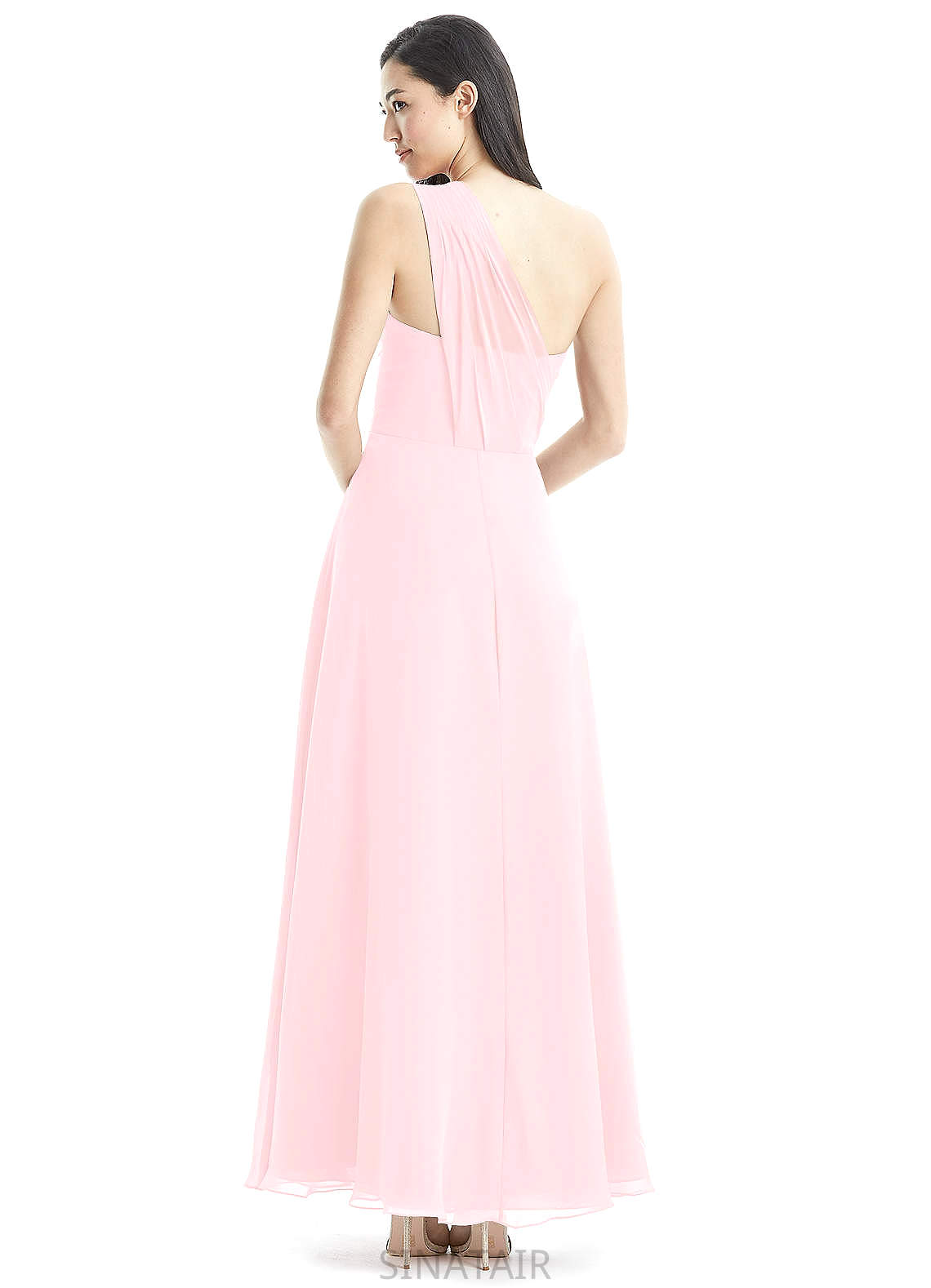 Angela V-Neck Sheath/Column Natural Waist Floor Length Spandex Sleeveless Bridesmaid Dresses