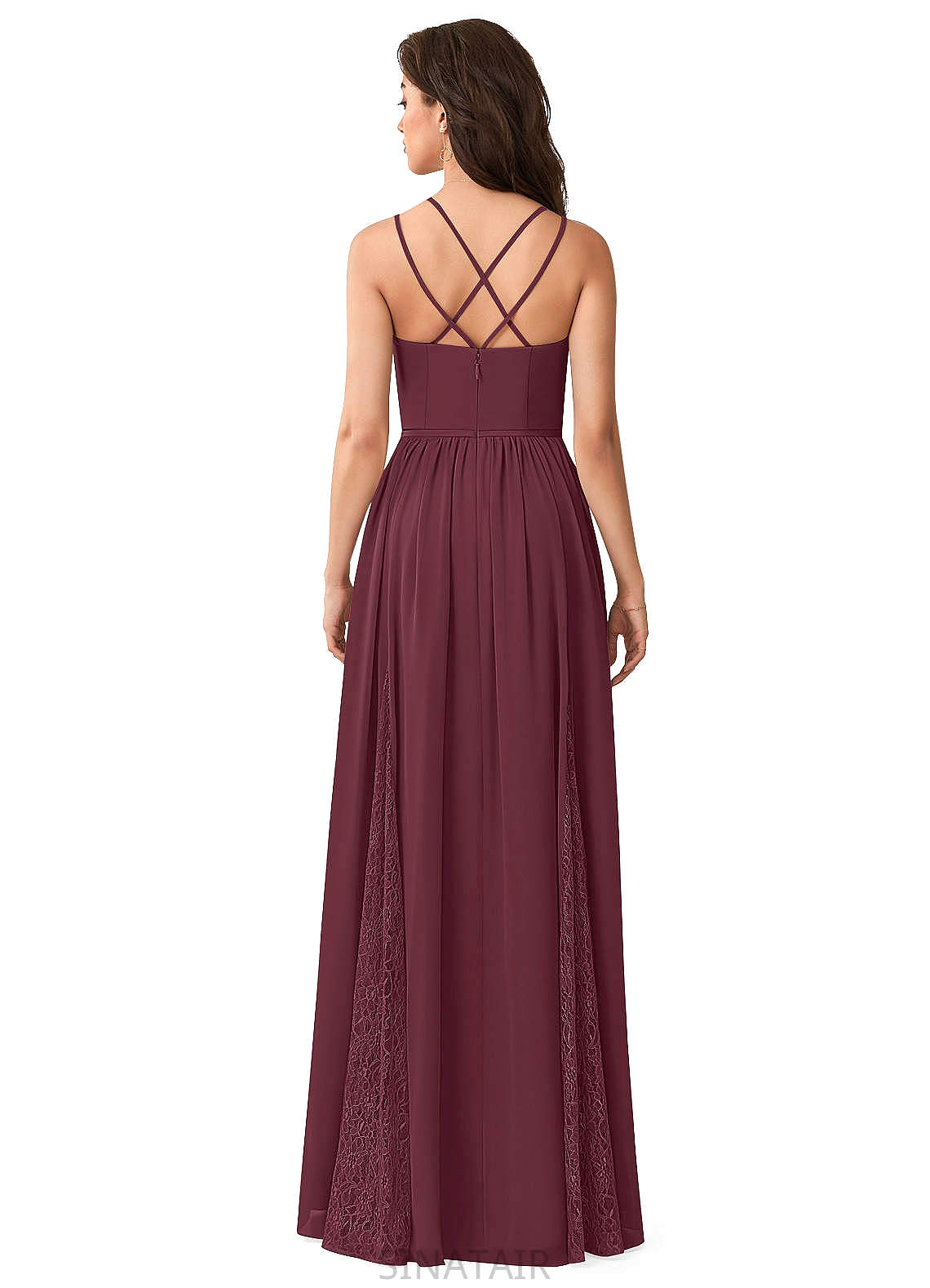 Tess Scoop Natural Waist Sleeveless A-Line/Princess Floor Length Bridesmaid Dresses