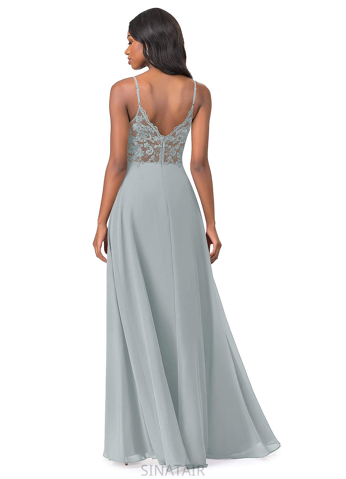 Kristina V-Neck A-Line/Princess Floor Length Sleeveless Natural Waist Bridesmaid Dresses