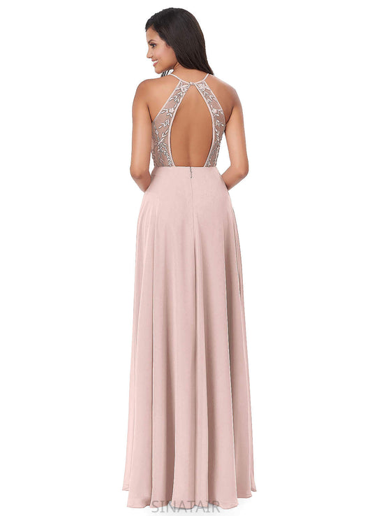 Scarlett Natural Waist A-Line/Princess Sleeveless V-Neck Floor Length Bridesmaid Dresses