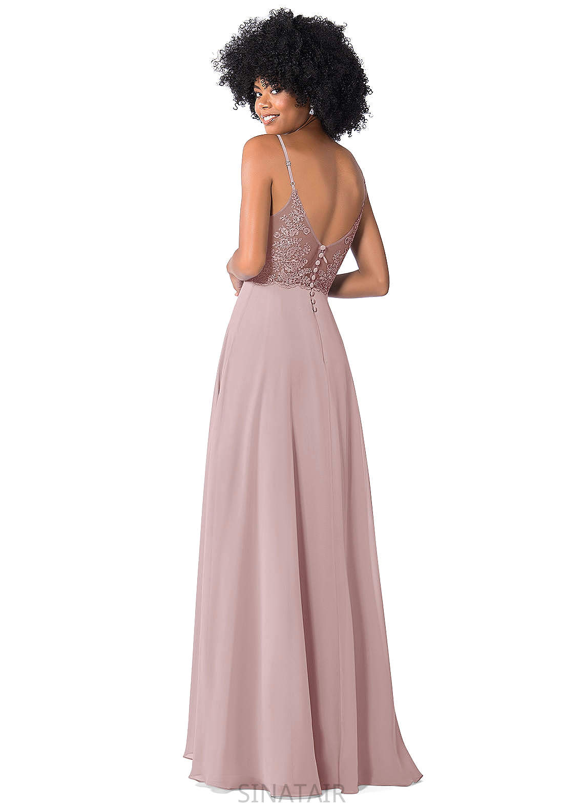 Kathy Floor Length Halter Sleeveless Natural Waist A-Line/Princess Bridesmaid Dresses