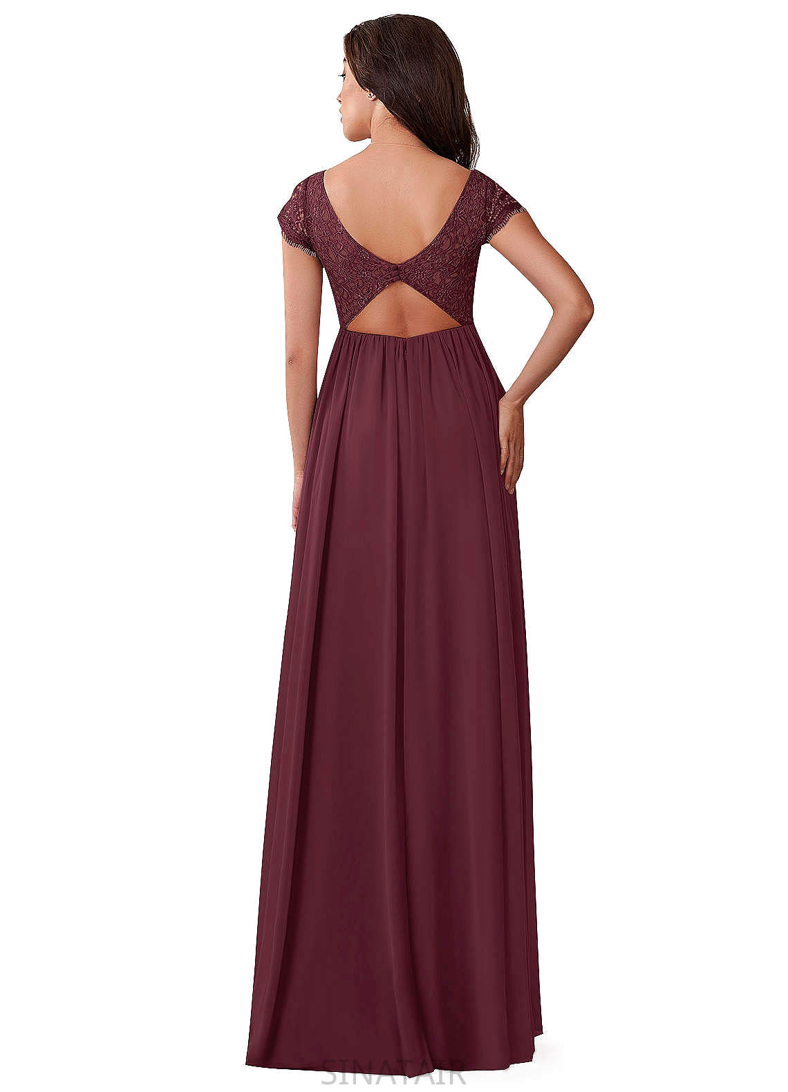 Jessica Natural Waist Spaghetti Staps V-Neck Floor Length Sleeveless Bridesmaid Dresses