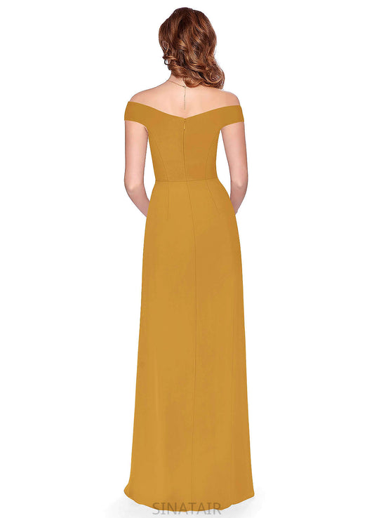 Ruth A-Line/Princess Natural Waist Spaghetti Staps Floor Length Sleeveless Bridesmaid Dresses