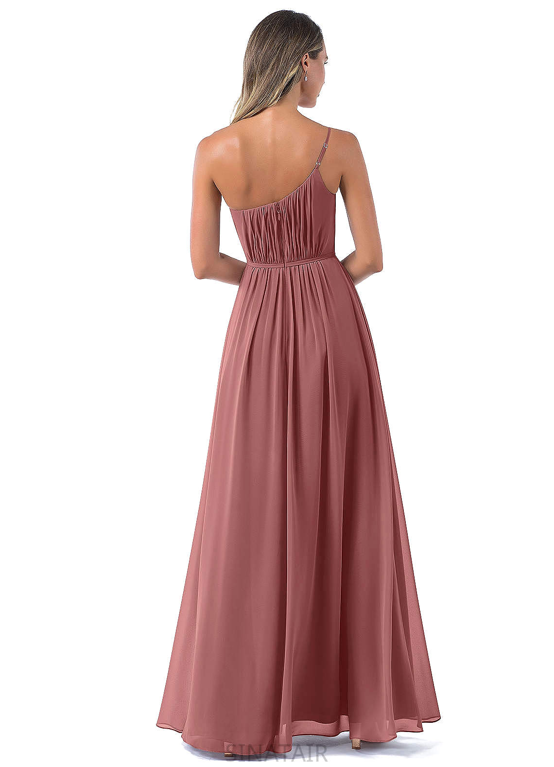 Jamiya Sleeveless Natural Waist A-Line/Princess Spaghetti Staps Floor Length Bridesmaid Dresses