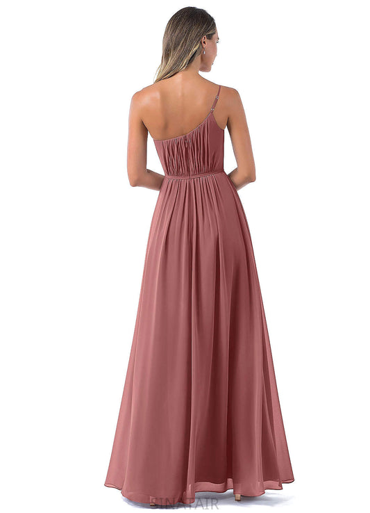 Jamiya Sleeveless Natural Waist A-Line/Princess Spaghetti Staps Floor Length Bridesmaid Dresses