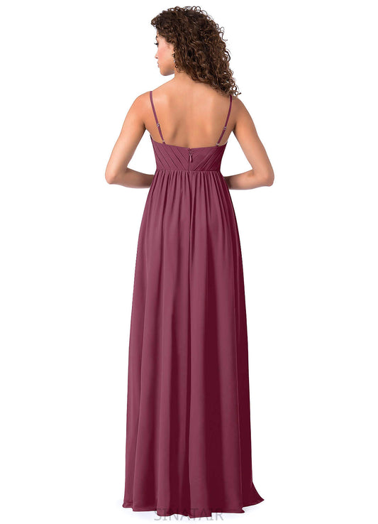 Fatima Floor Length Sleeveless Off The Shoulder Natural Waist A-Line/Princess Spaghetti Staps Bridesmaid Dresses