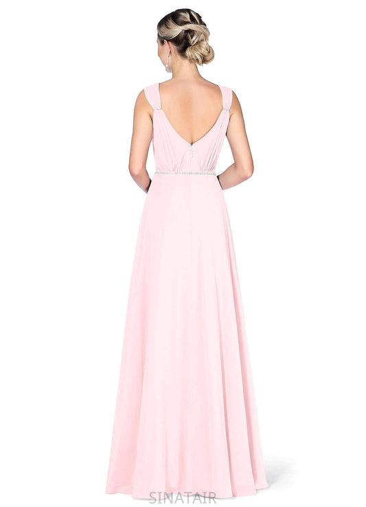 Tori Halter Floor Length Natural Waist Sleeveless A-Line/Princess Bridesmaid Dresses