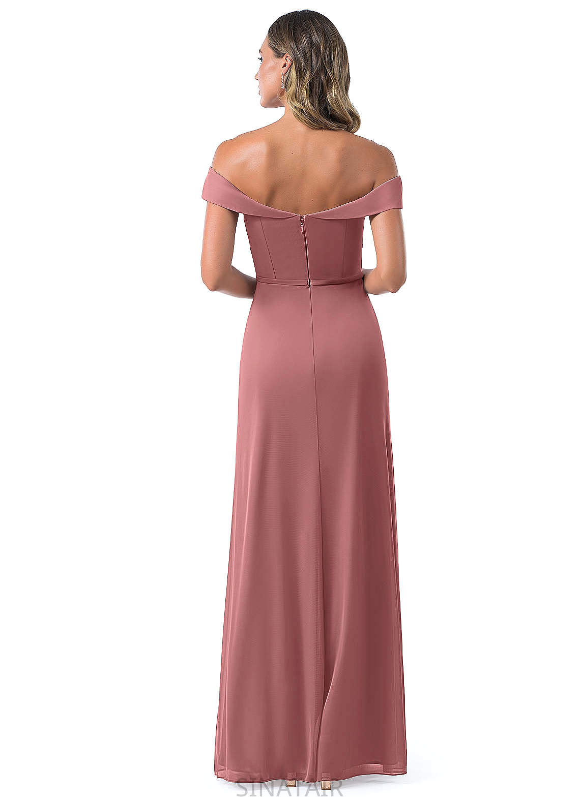 Arianna Natural Waist A-Line/Princess Sleeveless Floor Length V-Neck Bridesmaid Dresses