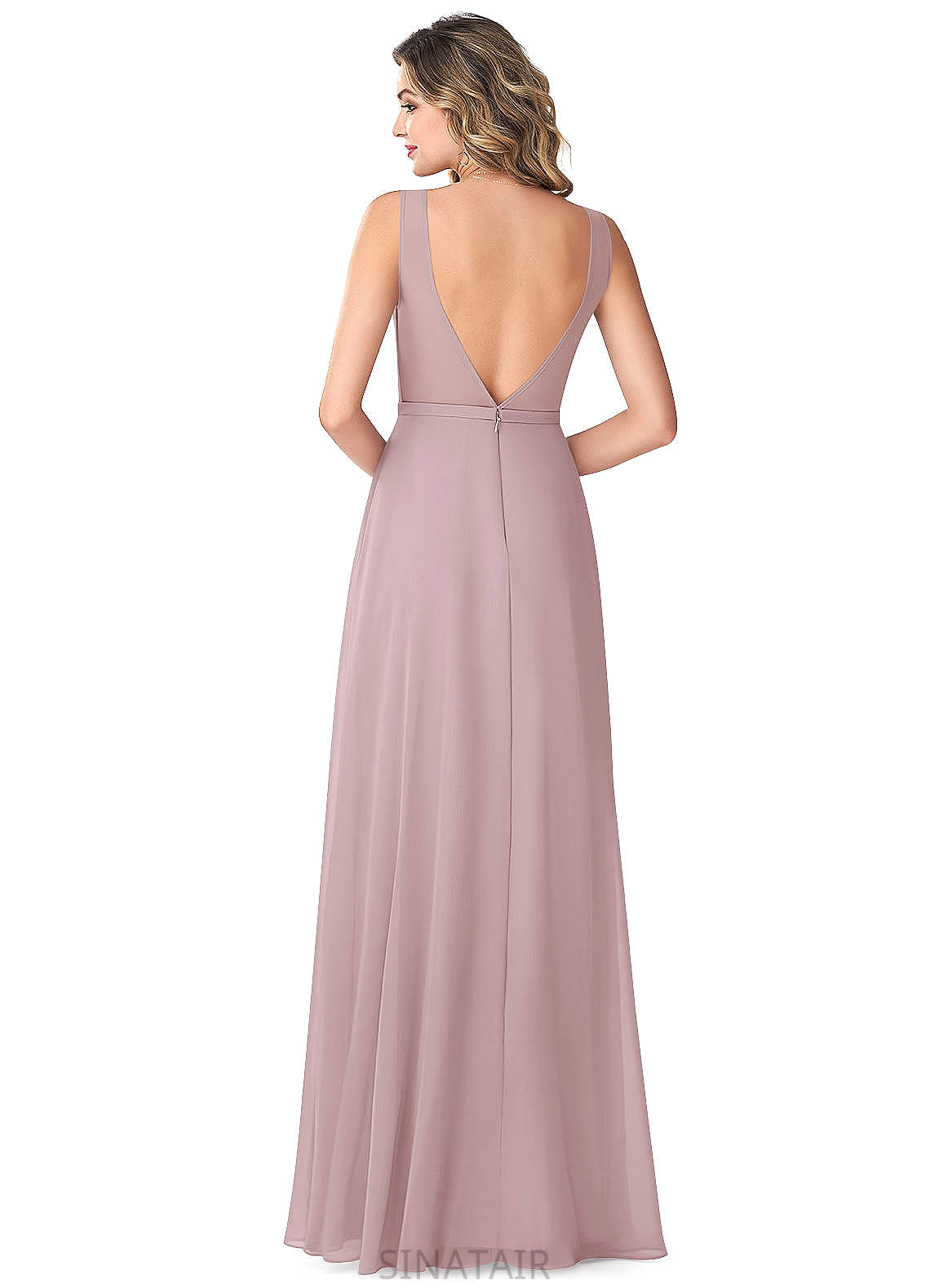 Luna Empire Waist Spaghetti Staps A-Line/Princess Sleeveless Floor Length Bridesmaid Dresses