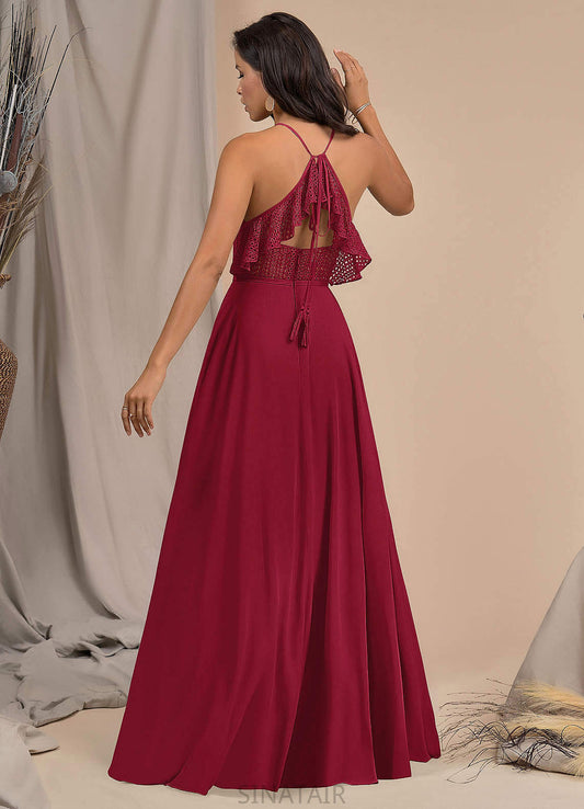 Riley Floor Length Sleeveless Spandex Trumpet/Mermaid Spaghetti Staps Natural Waist Bridesmaid Dresses