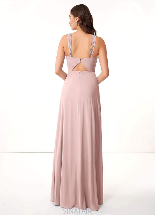 Juliette Sleeveless Natural Waist A-Line/Princess Spaghetti Staps Floor Length Bridesmaid Dresses