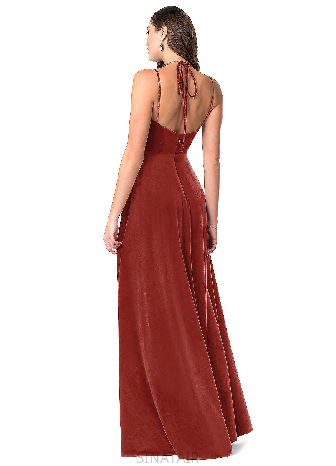 Uerica Natural Waist Floor Length Sleeveless A-Line/Princess V-Neck Bridesmaid Dresses