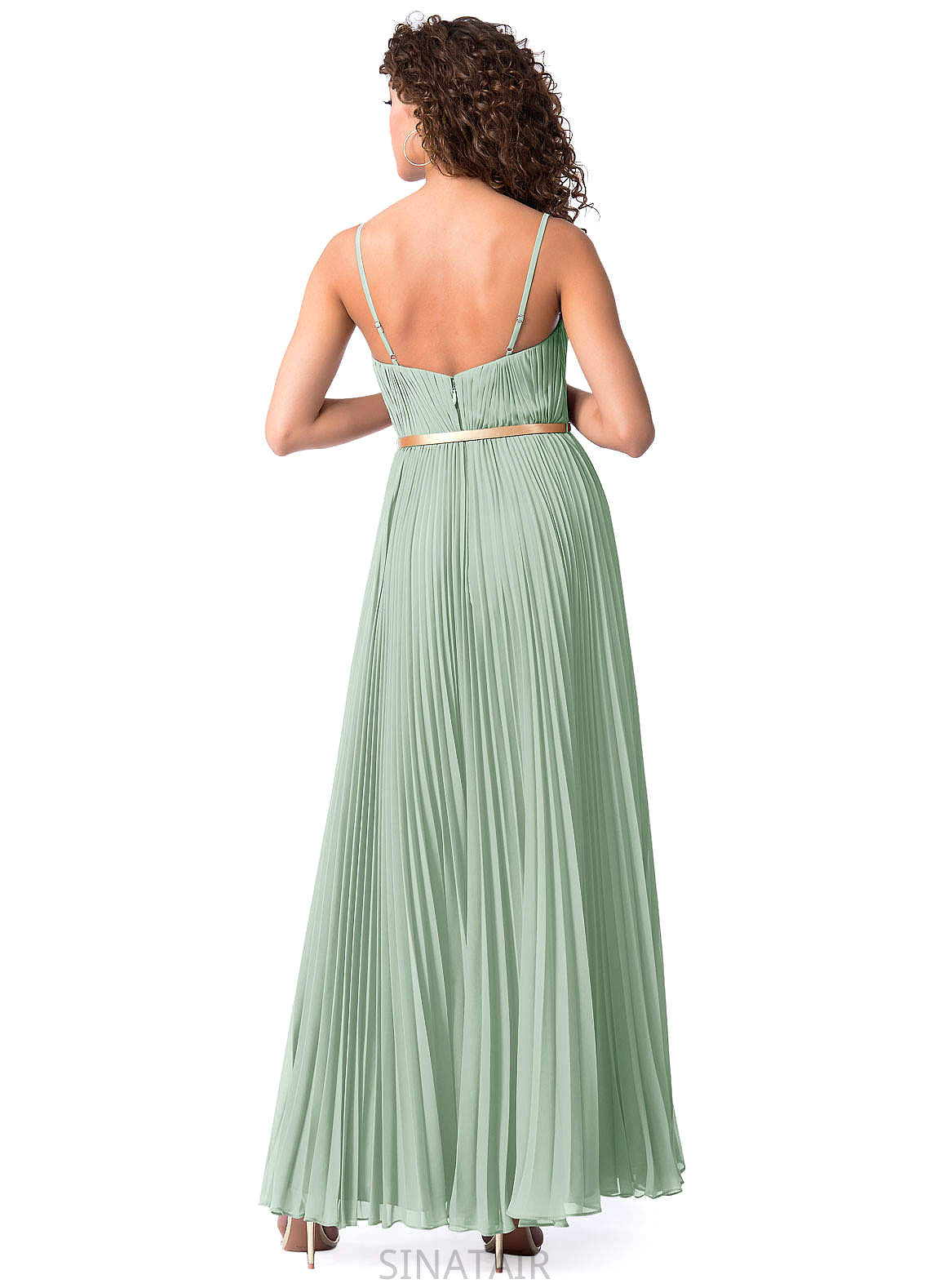 Payten Natural Waist Sleeveless Straps Floor Length A-Line/Princess Bridesmaid Dresses