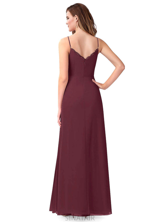 Lexi Natural Waist Sleeveless A-Line/Princess Floor Length Spaghetti Staps Bridesmaid Dresses