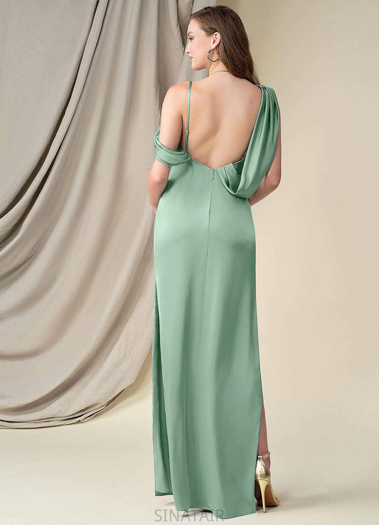 Faith A-Line/Princess Natural Waist Sleeveless Floor Length Spaghetti Staps Bridesmaid Dresses