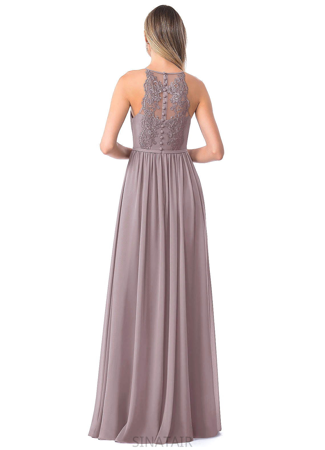 Lila Floor Length Natural Waist V-Neck Cap Sleeves Bridesmaid Dresses