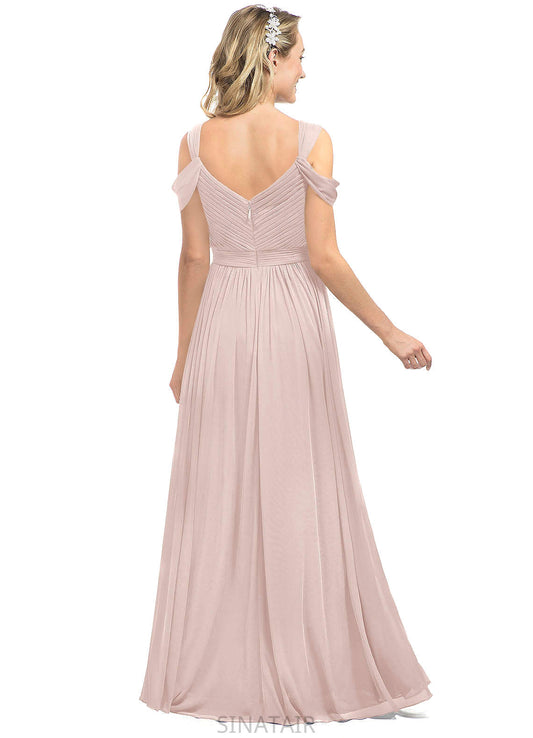 Miriam Floor Length Natural Waist V-Neck Sleeveless A-Line/Princess Bridesmaid Dresses