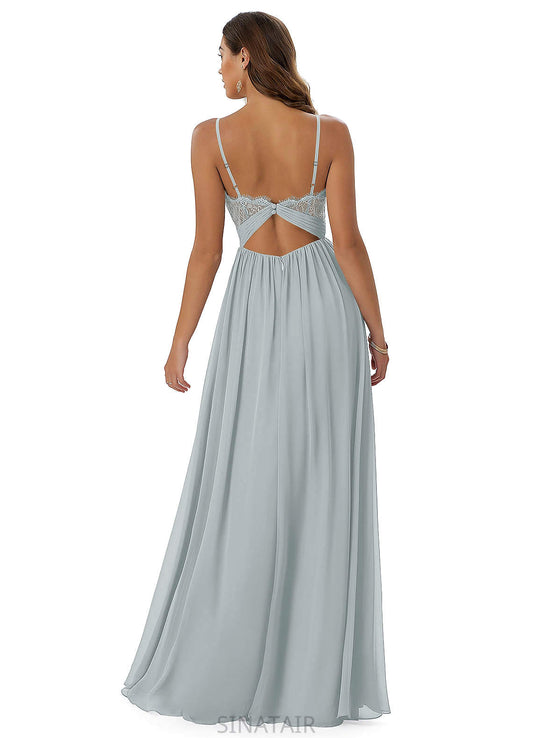 Rowan Floor Length V-Neck Sleeveless Natural Waist A-Line/Princess Bridesmaid Dresses